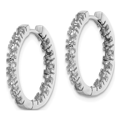 14K White Gold Inside-Out Hoop Earring Mounting – view 3