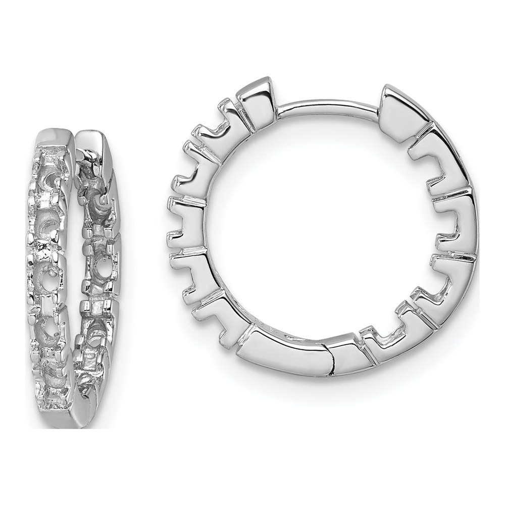 14K White Gold Inside-Out Hoop Earring Mounting