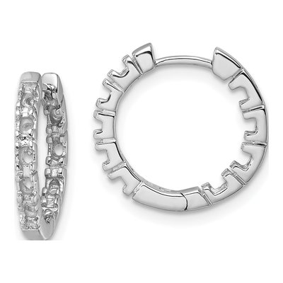 14K White Gold Inside-Out Hoop Earring Mounting