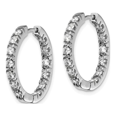14K White Gold 7/8 ct tw 24mm Diamond Inside-Out Hoop Earrings – view 2