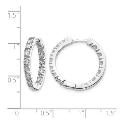 14K White Gold 7/8 ct tw 24mm Diamond Inside-Out Hoop Earrings – view 4