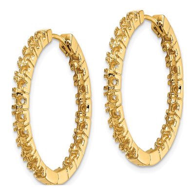 14K Yellow Gold Inside-Out Hinged Hoop Earring Mounting – view 3