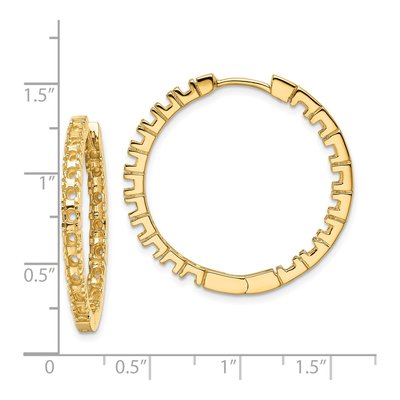 14K Yellow Gold Inside-Out Hinged Hoop Earring Mounting – view 4
