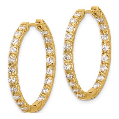14K Yellow Gold 1.9 ct tw 27mm Diamond Inside-Out Hoop Earrings – view 2