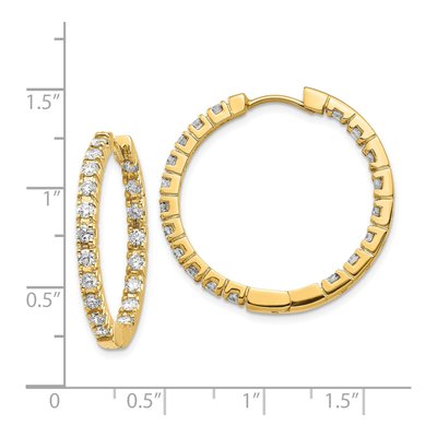 14K Yellow Gold 1.9 ct tw 27mm Diamond Inside-Out Hoop Earrings – view 4