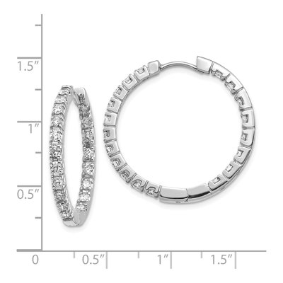 14K White Gold 1.9 ct tw 32mm Diamond Inside-Out Hoop Earrings – view 2