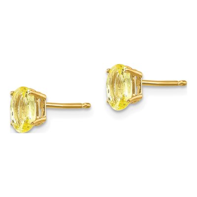 14K Yellow Gold Oval Sapphire Stud Earrings – view 3