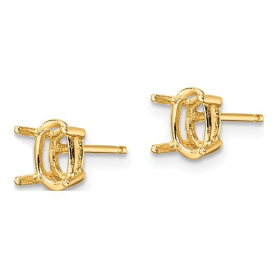 14K Yellow Gold Oval Earring Mounting – view 3