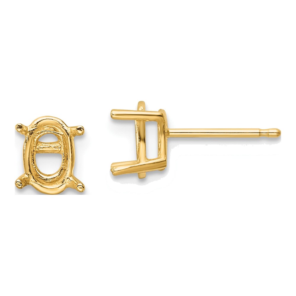 14K Yellow Gold Oval Earring Mounting