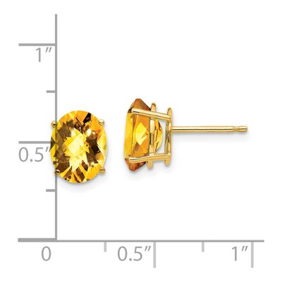 14K Yellow Gold Oval Citrine Stud Earrings – view 4