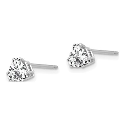 14K White Gold 5mm CZ Trillion Stud Earrings – view 2