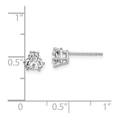 14K White Gold 5mm CZ Trillion Stud Earrings – view 4