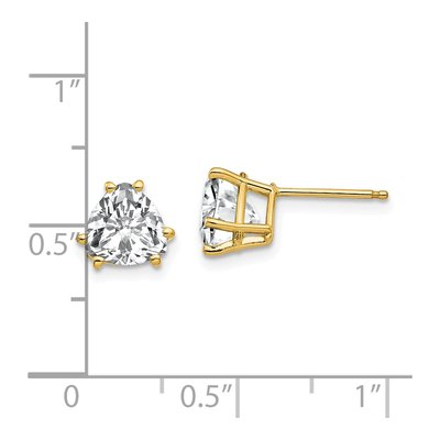 14K Yellow Gold 7mm CZ Trillion Stud Earrings – view 4
