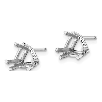 14K White Gold Trillion Earring Mounting – view 3