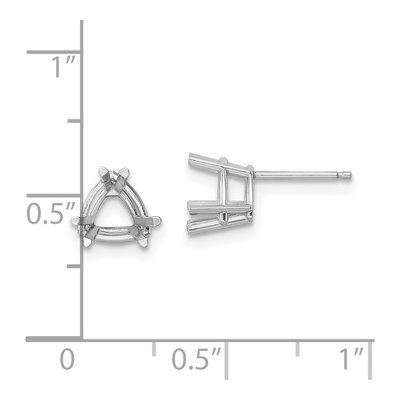 14K White Gold Trillion Earring Mounting – view 4
