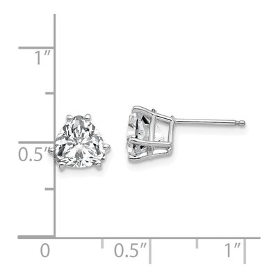 14K White Gold 7mm CZ Trillion Stud Earrings – view 4