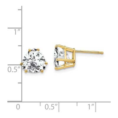 14K Yellow Gold 8mm CZ Trillion Stud Earrings – view 4