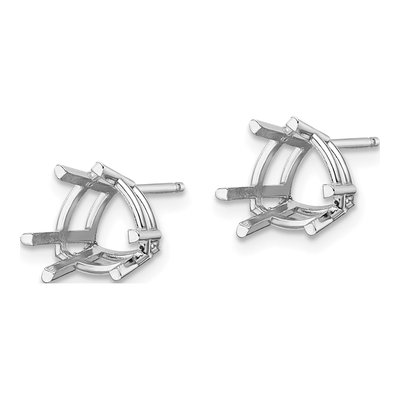 14K White Gold Trillion Earring Mounting – view 3