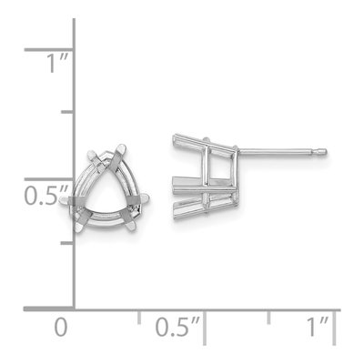 14K White Gold Trillion Earring Mounting – view 4
