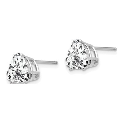 14K White Gold 8mm CZ Trillion Stud Earrings – view 2
