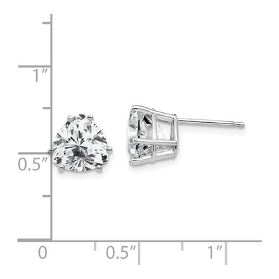 14K White Gold 8mm CZ Trillion Stud Earrings – view 4