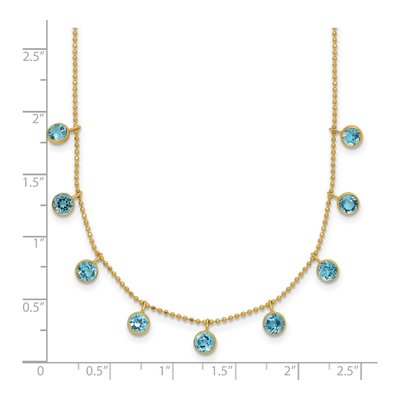 14K Yellow Gold Swiss Blue Topaz Dangle Necklace – view 4