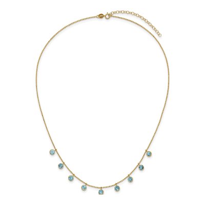14K Yellow Gold Swiss Blue Topaz Dangle Necklace – view 6