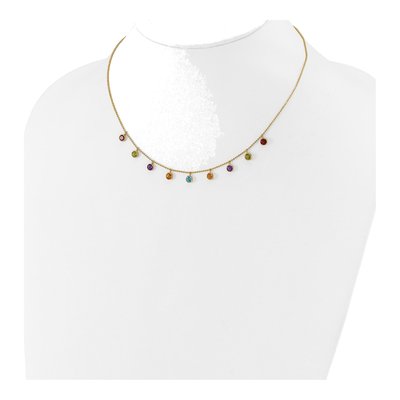 14K Yellow Gold Amethyst & Citrine Multi-Gemstone Necklace – view 3