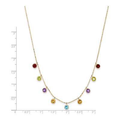 14K Yellow Gold Amethyst & Citrine Multi-Gemstone Necklace – view 4