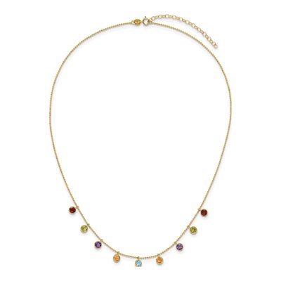 14K Yellow Gold Amethyst & Citrine Multi-Gemstone Necklace – view 5