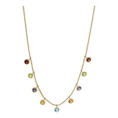 14K Yellow Gold Amethyst & Citrine Multi-Gemstone Necklace – view 6