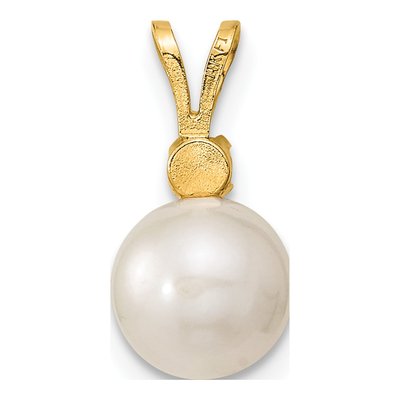 14K Gold Freshwater Pearl & Emerald Earring & Pendant Set – view 4