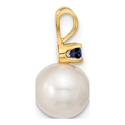 14K Gold Freshwater Pearl & Sapphire Earring Set – view 2