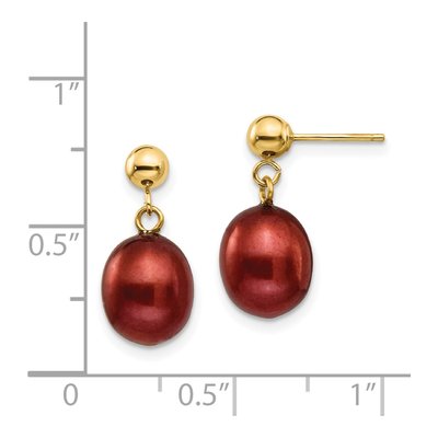 14K Gold Brown Freshwater Pearl Dangle Earrings – view 4