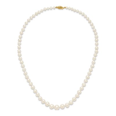 14K Yellow Gold Freshwater Cultured Pearl Graduated Necklace – view 5