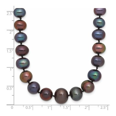 14K White Gold Black Freshwater Cultured Pearl Necklace – view 2