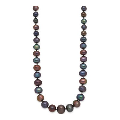 14K White Gold Black Freshwater Cultured Pearl Necklace – view 3