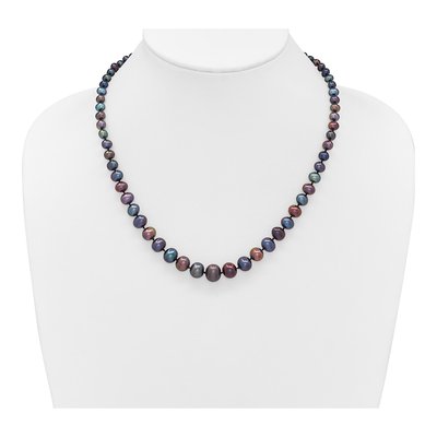 14K White Gold Black Freshwater Cultured Pearl Necklace – view 4