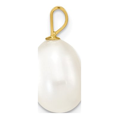 14K Yellow Gold Freshwater Cultured Pearl Rice Pendant – view 2