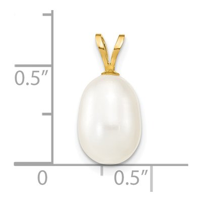 14K Yellow Gold Freshwater Cultured Pearl Rice Pendant – view 3