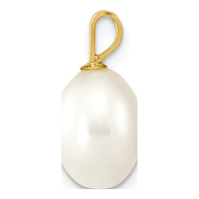 14K Yellow Gold Freshwater Cultured Pearl Rice Pendant – view 2