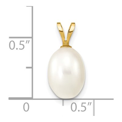 14K Yellow Gold Freshwater Cultured Pearl Rice Pendant – view 3