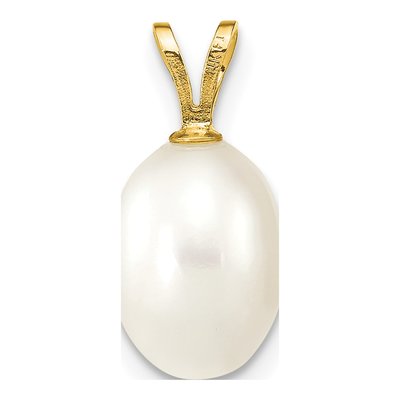 14K Yellow Gold Freshwater Cultured Pearl Rice Pendant – view 4