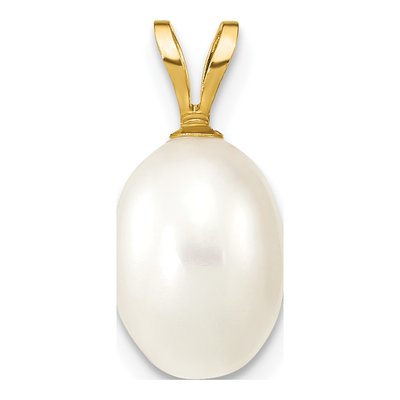 14K Yellow Gold Freshwater Cultured Pearl Rice Pendant