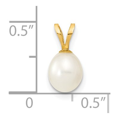 14K Yellow Gold Freshwater Cultured Pearl Rice Pendant – view 3