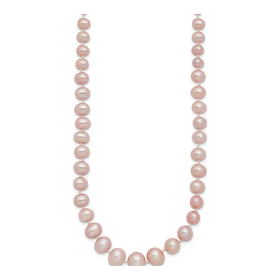 14K Yellow Gold Purple Freshwater Cultured Pearl Graduated Necklace – view 2