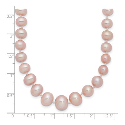 14K Yellow Gold Purple Freshwater Cultured Pearl Graduated Necklace – view 3
