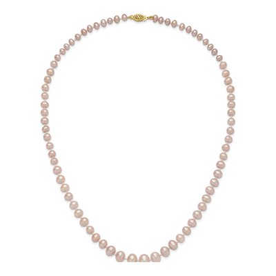 14K Yellow Gold Purple Freshwater Cultured Pearl Graduated Necklace – view 5