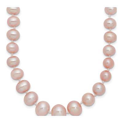 14K Yellow Gold Purple Freshwater Cultured Pearl Graduated Necklace