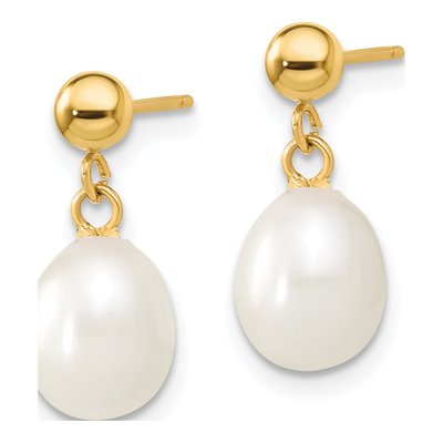 14K Gold Freshwater Pearl Necklace & Earring Set – view 4